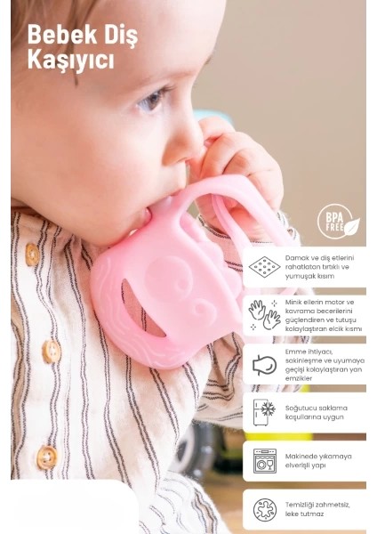 Pembe Bebek Silikon Diş Kaşıyıcı fiyatları