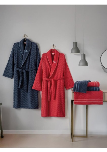 Aile Bornoz Seti Abel Kırmızı-Lacivert