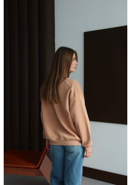 Yumuşak Dokulu Şardonlu Oversize Sweatshirt modelleri