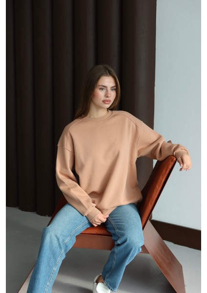 Yumuşak Dokulu Şardonlu Oversize Sweatshirt fırsatları