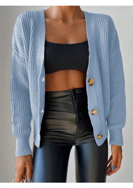 Kadın Düğme Detay Triko Hırka fırsatları