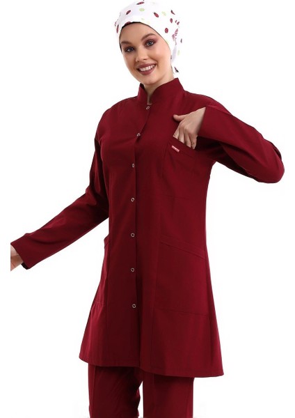 Tesettür Forma Tek Üst Full Çıtçıt - 5513 Bahar Bordo indirimleri