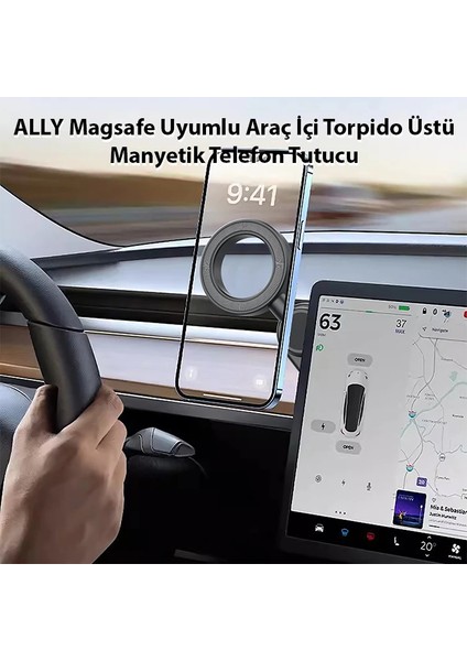 Ally Magsafe Uyumlu Araç Içi Torpido Üstü Manyetik Telefon TUTUCU-(5775) - M550B620-N09550 fiyatları