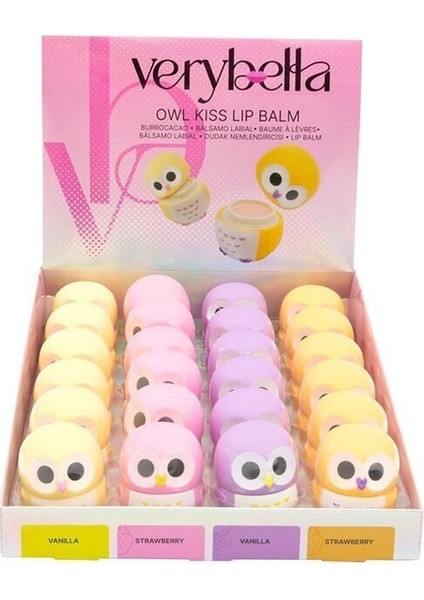 VRB25000 Very Bella - Baykuş Lip Balm Dudak Parlatıcısı Kız Erkek Çocuk Oyuncak Eğitici Oyuncaklar