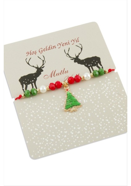 Techmrt 2025 Yılbaşı Kristal Bileklik-Kırmızı