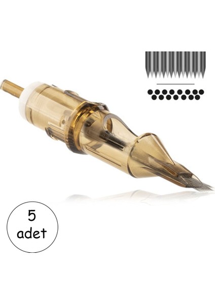 Kartuş Dövme Iğnesi 15RM 5’li Set – Dolgu ve Gölge Magnum Iğnesi #1215RM Cartridge Tattoo Needle