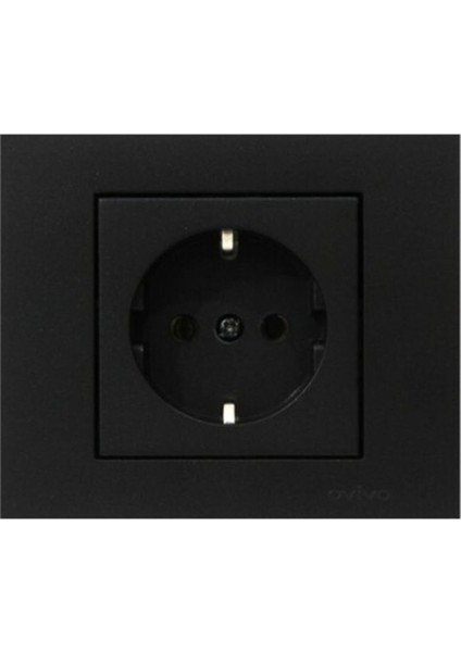 Ovivo Grano Siyah Topraklı Priz + Uydu F Priz + Nümeris Telefon Prizi + 3lü Çerçeve fırsatları