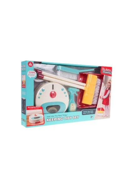 Keeping Tıdy Set Temizlik Pilli Robot Süpürg Kız Erkek Çocuk Oyuncak Eğitici Oyuncaklar