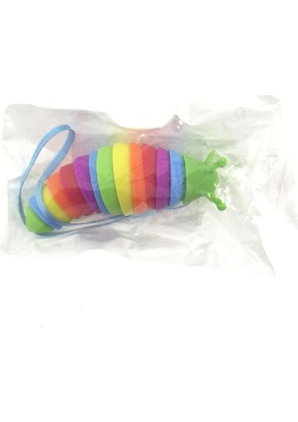 Kıvrılabilen Renkli Plastik Salyangoz Anahtarlık Yeşil Kız Erkek Çocuk Oyuncak Eğitici Oyuncaklar