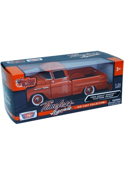 79311 1:24 1958 Chevy Apache Fleetlıne Pıckup Kız Erkek Çocuk Oyuncak Eğitici Oyuncaklar