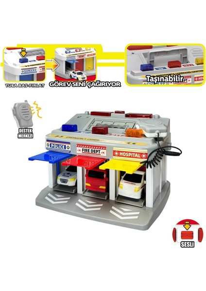 LFI-9555 Işıklı Müzikli Ilk Yardım Garajı (Ambulans, Polis, Itfaiye Araçları) Kız Erkek Çocuk Oyunca fiyatları