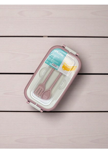 Çatal Kaşık Bölmeli 2 Katlı Yemek Kabı – Sızdırmaz Lunch Box Saklama Kutusu | 3 Renk Seçeneği (Gri, Pudra, Sarı) 20X12X12 cm modelleri