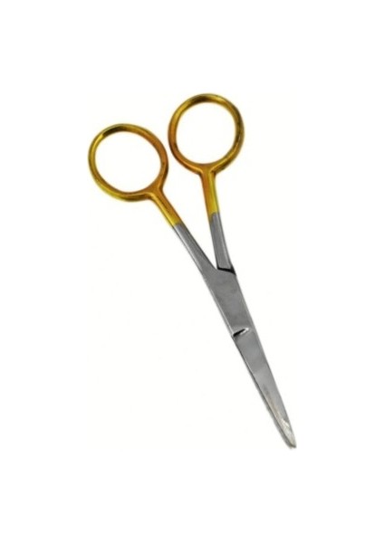 Gold 11 cm Paslanmaz Çelik Ince Ağızlı Kaş Burun Bıyık Saç Sakal Kesme Düzeltme Makası