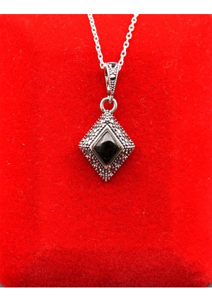 925 Ayar Kadın Oltu Taşı Kadın Kolye SK00080 modelleri