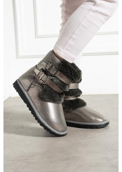 Çift Tokalı Ince Taban Çocuk Bot Platin Sultan modelleri