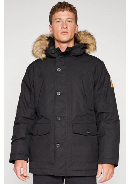 Dryvent™ Scar Ridge Waterproof Parka Erkek Su Geçirmez Kapüşonlu Parka Siyah