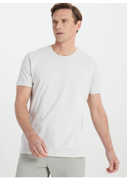 Bisiklet Yaka Açık Gri Erkek T-Shirt 4A4800000011_AGR modelleri