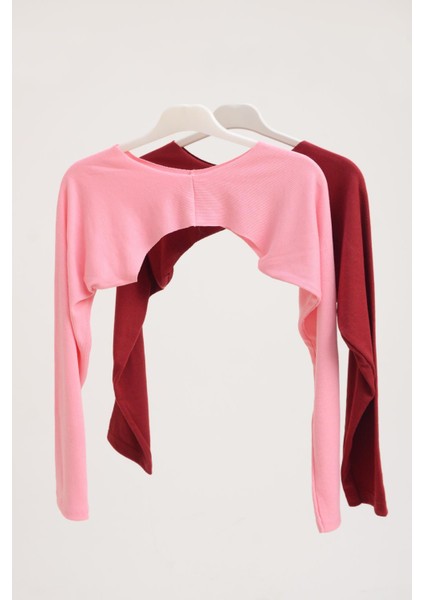 Pınkmark Kadın Bordo Pudra 2 Li Paket Içe Giyilen Tesettür Bolero Kolluk MCPMBL26012 indirimleri