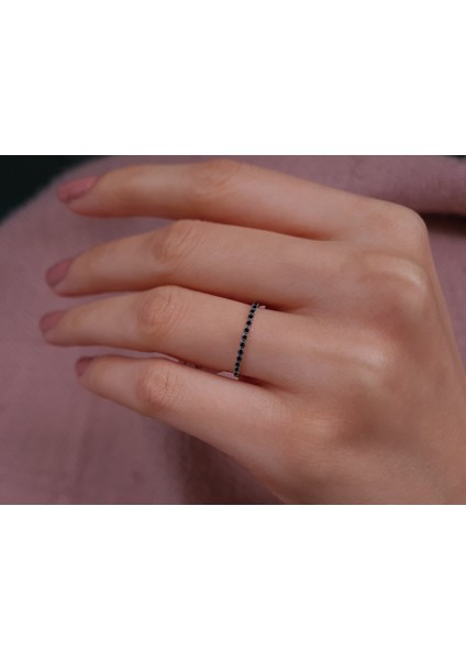 Siyah Pırlanta Hayalet Yarım Tur Yüzük 0423R0223 fırsatları