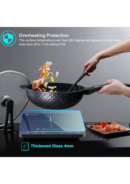 Taşınabilir Indüksiyon Ocak | 20 Güç ve Sıcaklık Seviyesi | 2000W Yüksek Hız, 3 Saat Zamanlayıcı modelleri