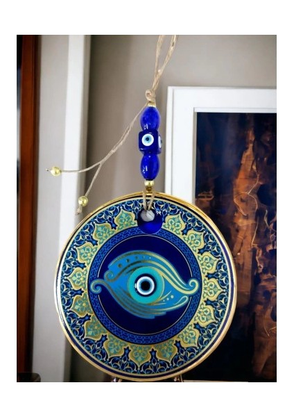 Altın Işlemeli Balık Gözlü Nazar Boncuklu Duvar Süsü modelleri