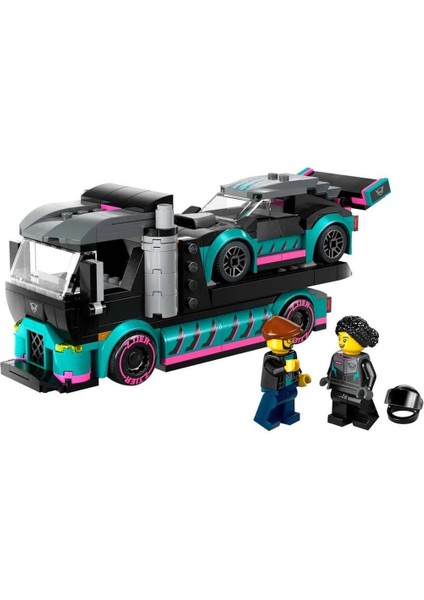 LEGO City Yarış Arabası ve Araba Taşıyıcı Kamyon 60406 Kız Erkek Çocuk Oyuncak Eğitici Oyuncaklar