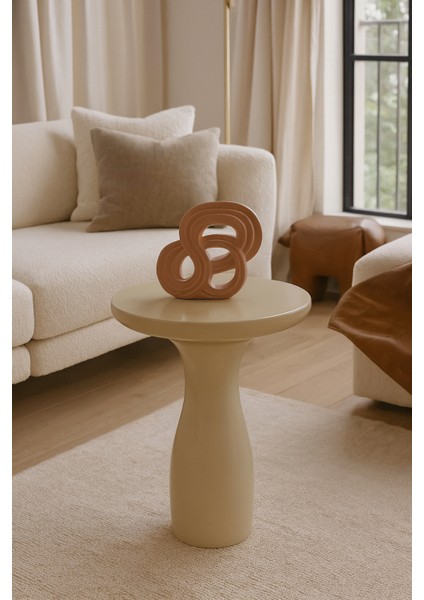 Krem Renk Masif Ahşap Yan Sehpa – Şık ve Modern Mantar Sehpa fiyatları