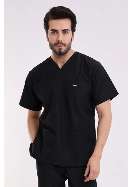 Zarf Yaka Erkek Likralı Tek Üst - 6403 Siyah