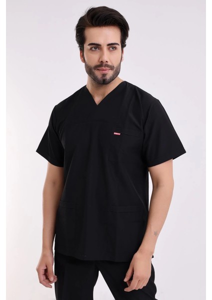 Zarf Yaka Erkek Likralı Tek Üst - 6403 Siyah indirimleri