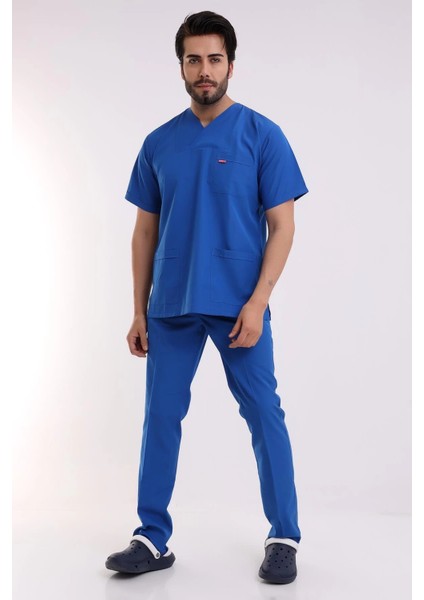 Zarf Yaka Erkek Likralı Takım - 6411 Saks Mavi modelleri