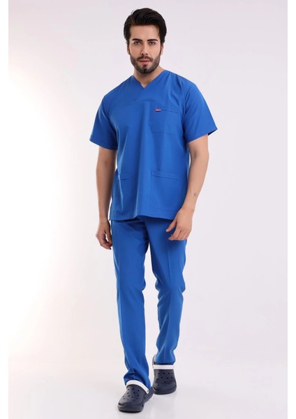 Zarf Yaka Erkek Likralı Takım - 6411 Saks Mavi fırsatları