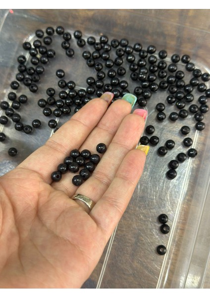 Siyah Plastik Boncuk Set 0,5 mm 25 gr fırsatları