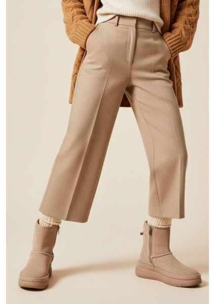 Kadın Nubuk Deri Fermuarlı Bot 26105251K