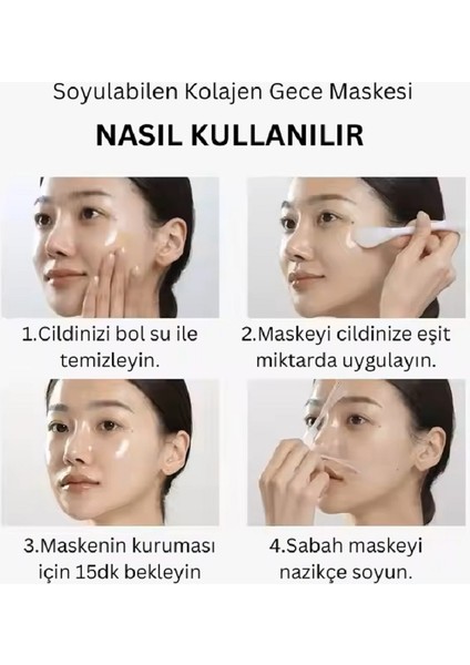 2 Adet Soyulabilen Kolajen Yüz Maskesi 75ML Collagen Night Soyulabilir Gece Maskesi Nemlendirme indirimleri
