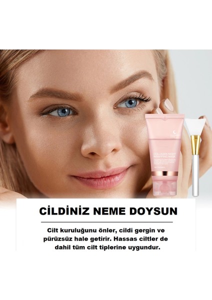 2 Adet Soyulabilen Kolajen Yüz Maskesi 75ML Collagen Night Soyulabilir Gece Maskesi Nemlendirme