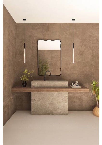 Premium Şık Asimetrik Ayna Ev Dekoru Estetik Duvar Aynası Banyo Aynası fırsatları