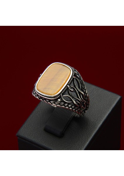 711B Kaplan Gözü Zirkon Gümüş Yüzük modelleri