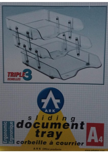 Hareketli 3'lü Evrak Rafı Şefaf