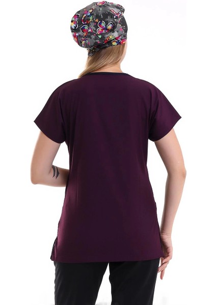 Bflex Unisex Likralı Yarasa Kol Tek Üst - 6409 Mürdüm modelleri