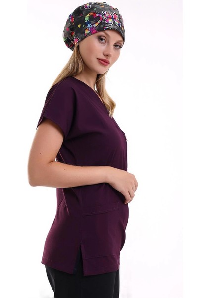 Bflex Unisex Likralı Yarasa Kol Tek Üst - 6409 Mürdüm fırsatları