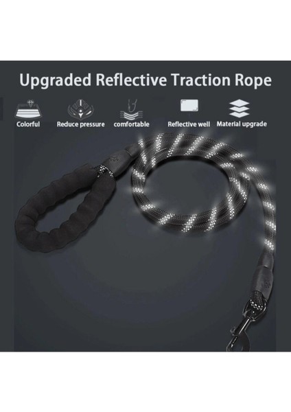 Köpekler Için Gezdirme Tasması Reflektörlü 130 cm Halat Orta ve Büyük Boy Köpekler Için Siyah - Lisinya modelleri