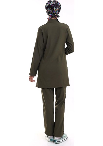 Soft Likralı Tesettür Forma Takım Iki Çıtçıt - 6427 Haki Yeşili fiyatları