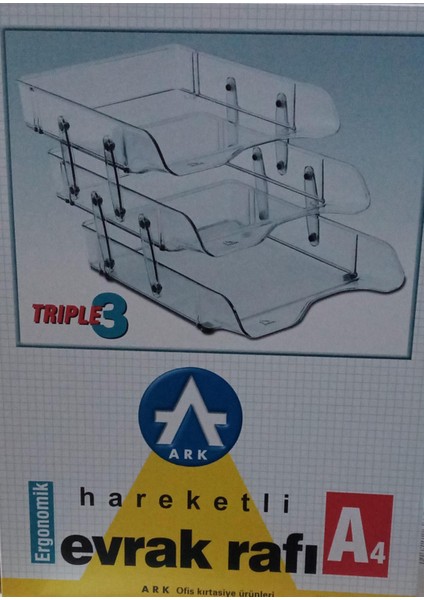 Hareketli 3'lü Evrak Rafı Şefaf fiyatları