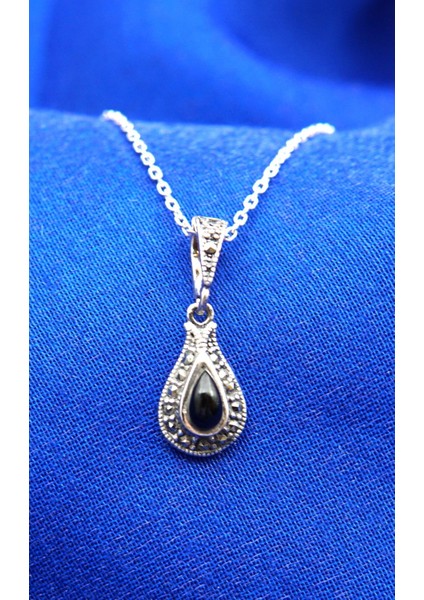 925 Ayar Kadın Oltu Taşı Kadın Kolye SK00081 modelleri