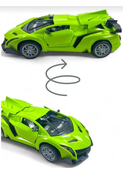 Vardem Uzaktan Kumandalı Şarjlı ve Işıklı 1:18 Full Fonksiyon Kapı ve Motor Kapağı Açık Spor Araba