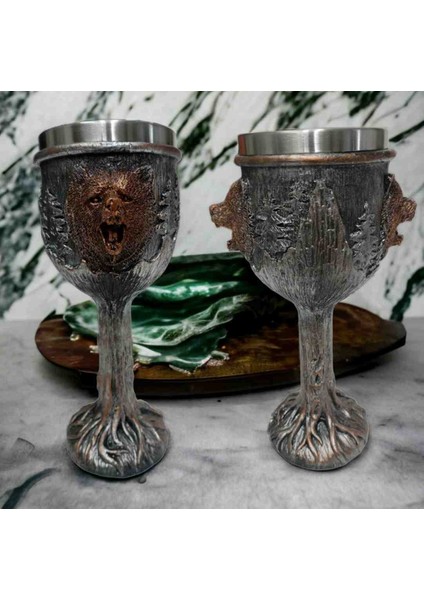 Kamp Doğa Bardağı Paslanmaz Çelik Ayı Görünümlü Tasarım Kadeh Bardak 1 Adet modelleri