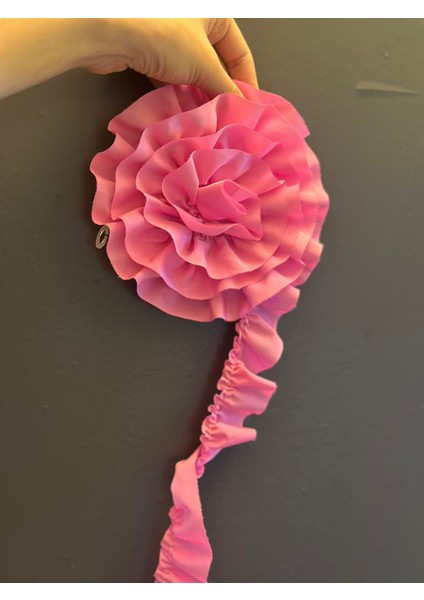 Pembe Çiçek Arma Dikiş Aksesuarı 16 cm modelleri