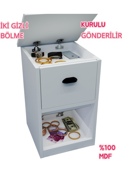 Iki Gizli Bölmeli Mdf Komodin,kurulu Gönderilir,montaja Gerek Yok fırsatları