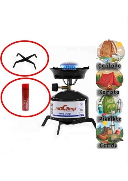 Doğa Kamp Ocağı Set Kolay Taşınabilir Denge Aparatlı Çakmak Gazı Hediyeli indirimleri