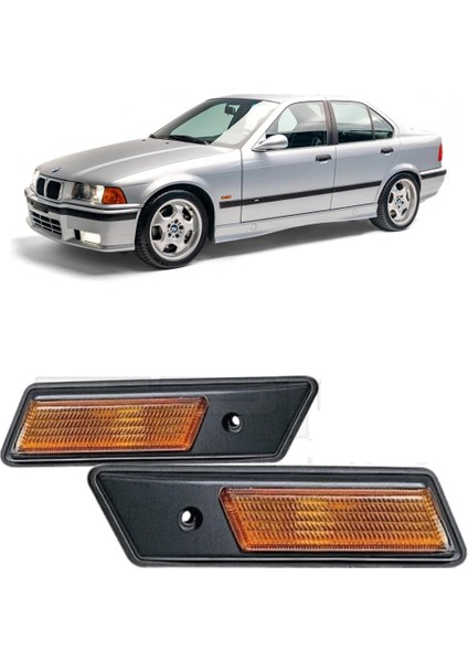 Bmw E36 Kasa 1990-1995 Uyumlu Sarı Çamurluk Sinyali Sağ + Sol Takım 2 Adet
